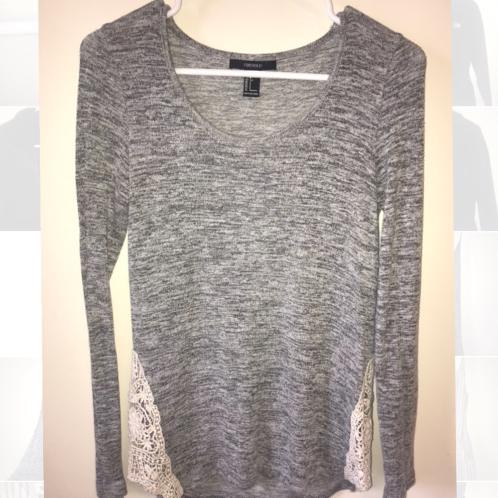 Gray Long Sleeve Blouse